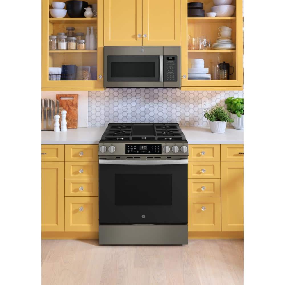 GE 30" Slide-In Front-Control Convection Gas Range
