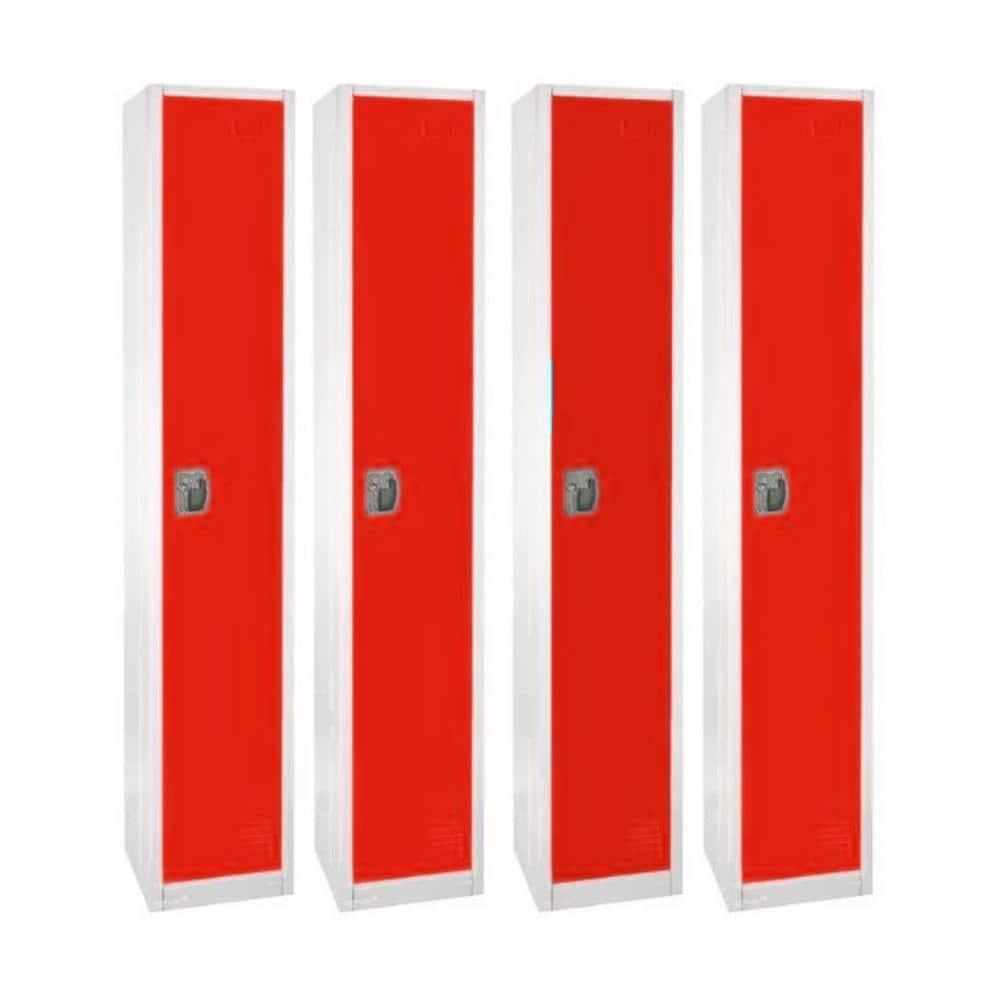 12'' Wide Steel 1-Tier School and Gym Locker (Set of 4)