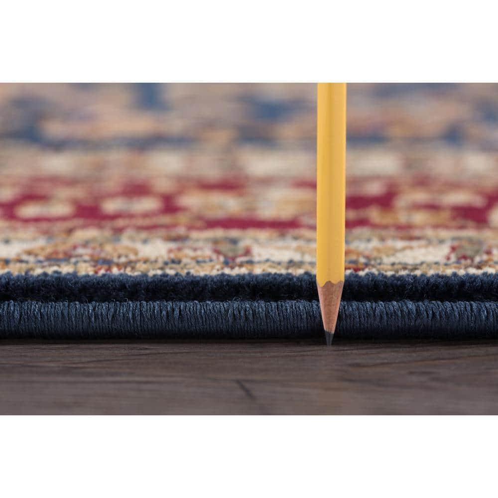 Tayse Sensation Area Rug 4787 NAVY Traditional Navy Blue Bordered Medallion 2' x 3' Rectangle