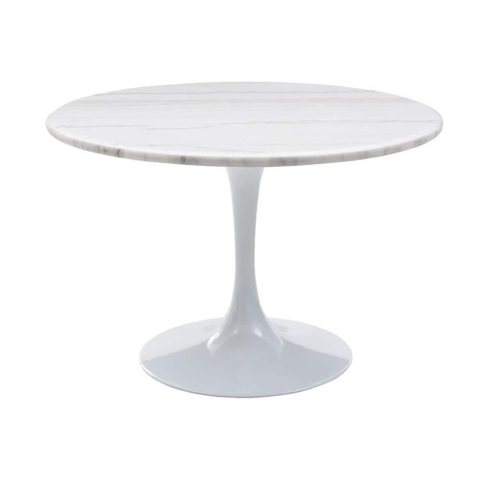 Steve Silver Colfax White Marquina Marble Dining Table
