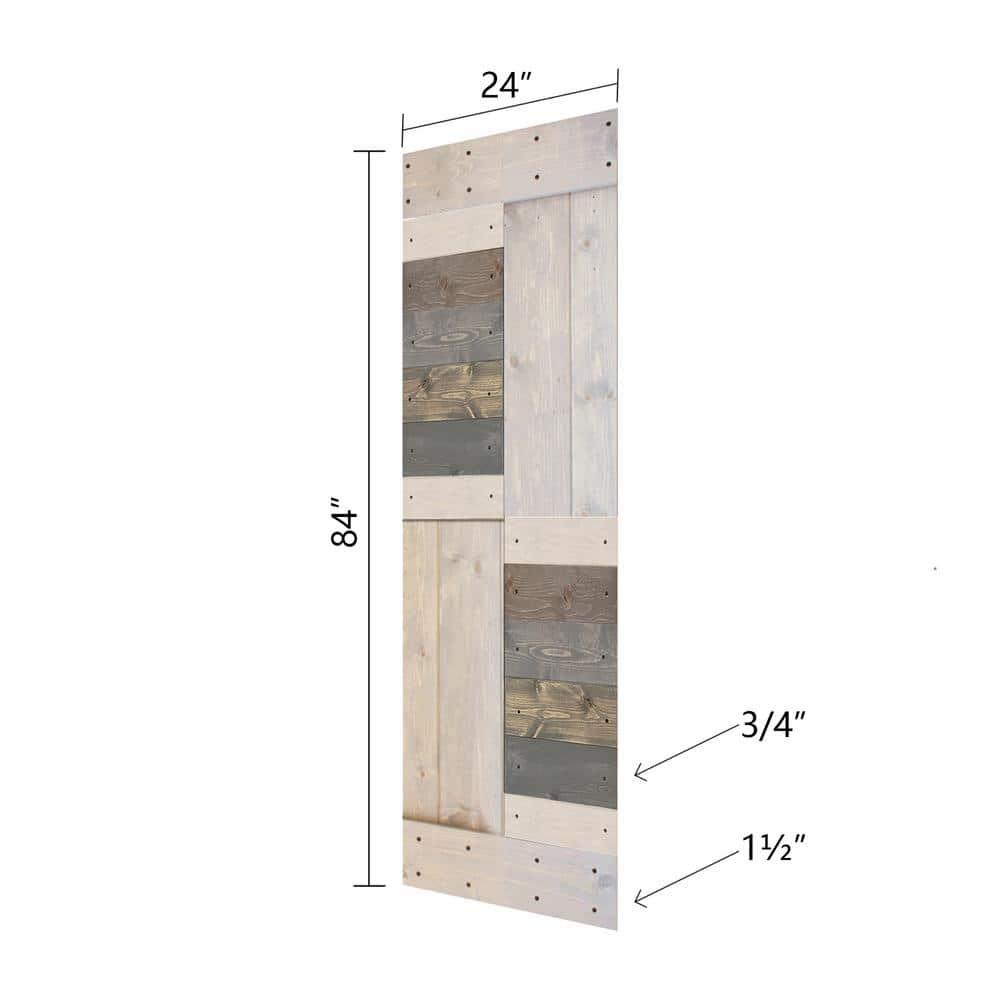 Mr. Wood Patented Product S Style Sliding Barn Door Without Installation Hardware Kit (Door Slab Only) - Assembly Required