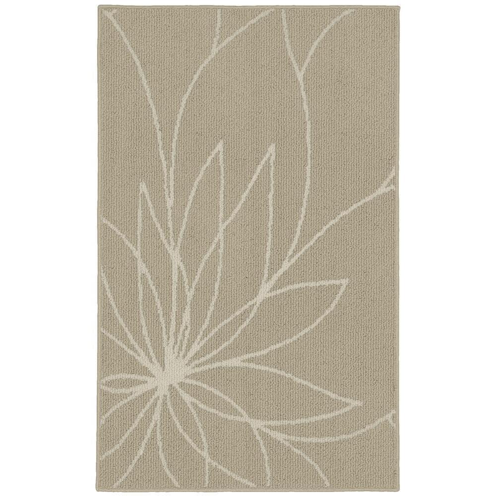 Garland Rug Grand Floral Tan/Ivory Indoor Accent Rug, 30" x 46"