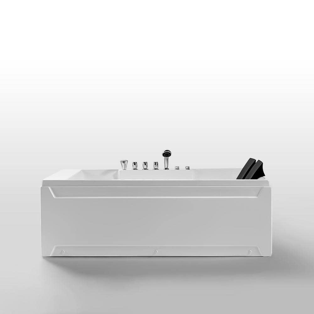 Modern 72'' x 48'' Alcove / Tile In Whirlpool Plastic / Acrylic Bathtub with Faucet