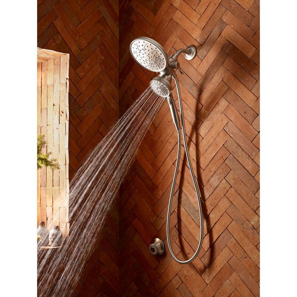 MOEN 82611SRN Brecklyn Single Handle 6-Spray Tub Shower Faucet w/ Magnetix Rainshower in Spot Resist Brushed Nickel (Valve Included)