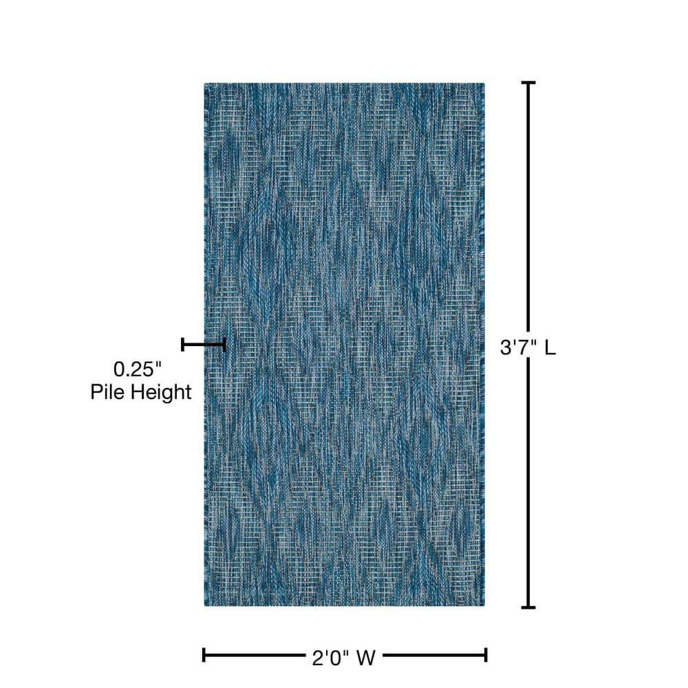 Courtyard CY8522 Power Loomed Indoor and Outdoor Accent Rug - Navy/Navy - 2'x3'7" - Safavieh