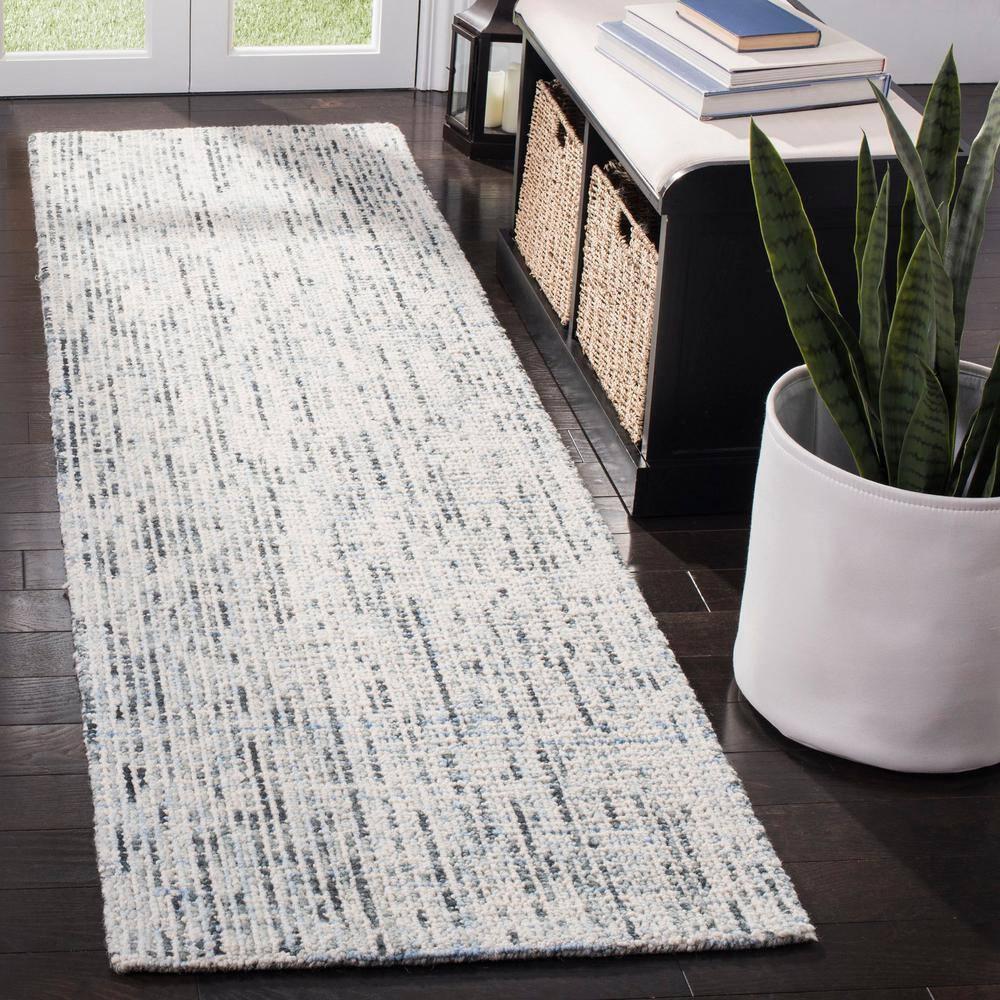 Abstract ABT468 Handmade Indoor Accent Rug - Blue/Charcoal - 2'-3"x4' - Safavieh