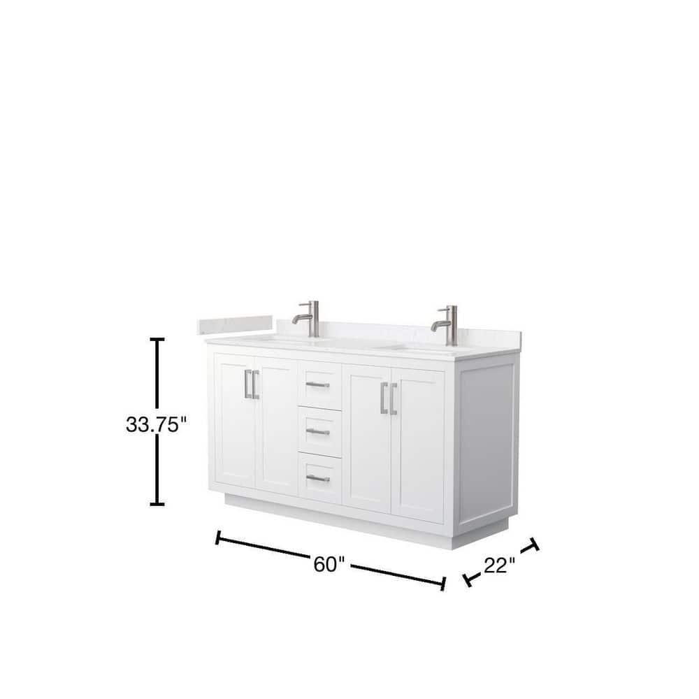 Miranda 60" Freestanding Double Bathroom Vanity with Cultured Marble Top