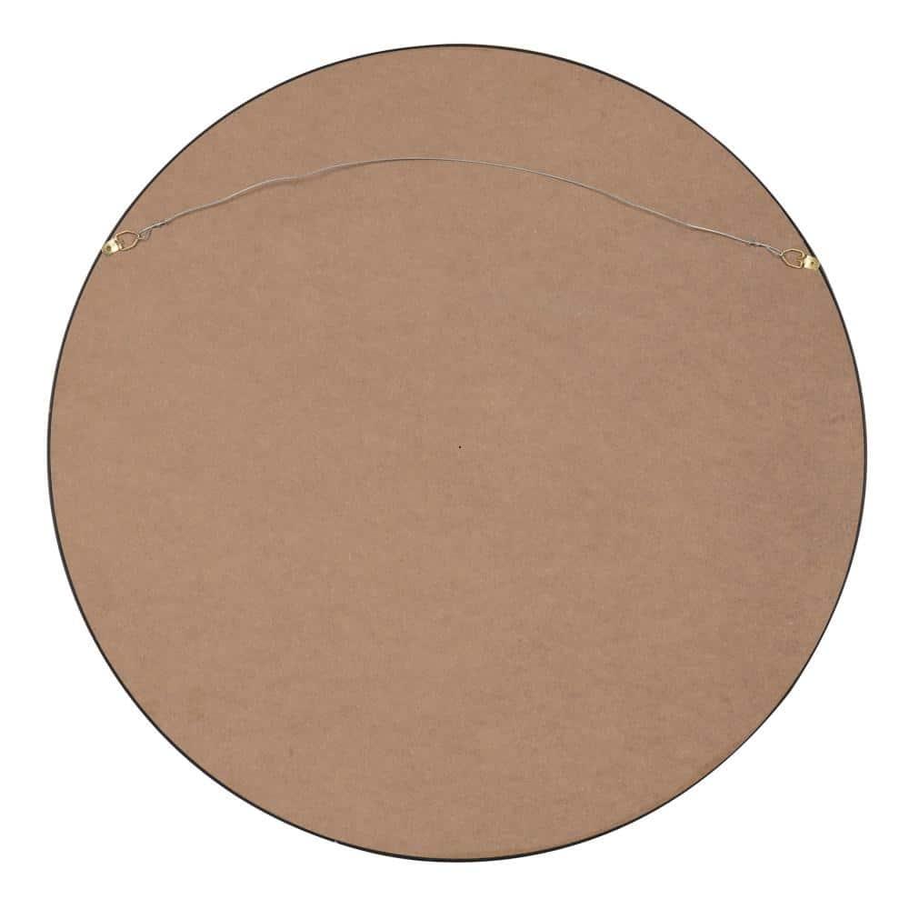 26" x 26" Travis Round Wood Accent Wall Mirror Black - Kate & Laurel All Things Decor: MDF, No Assembly Required
