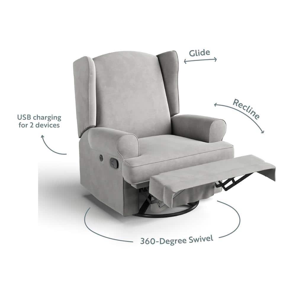 Serenity Swivel Reclining Glider with USB