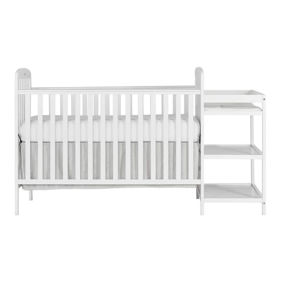 Dream On Me Anna 4 in 1 Full-Size Crib and Changing Table Combo in White