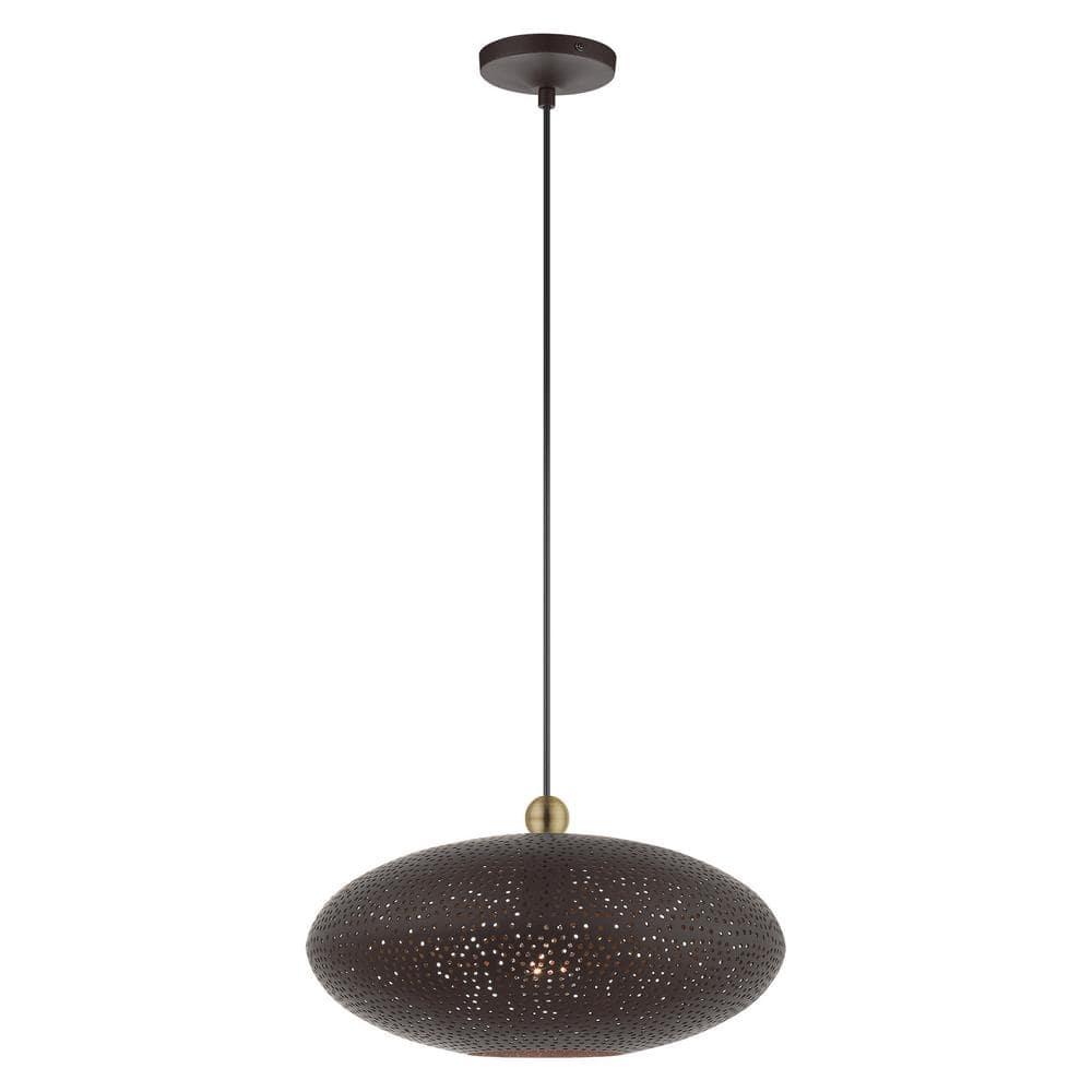Dublin 16" Wide Bronze Metal Oval Pendant Light