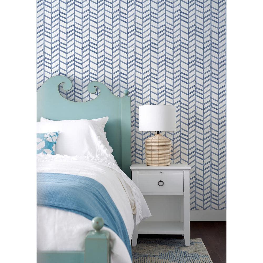 Chesapeake Fletching Navy Geometric Wallpaper