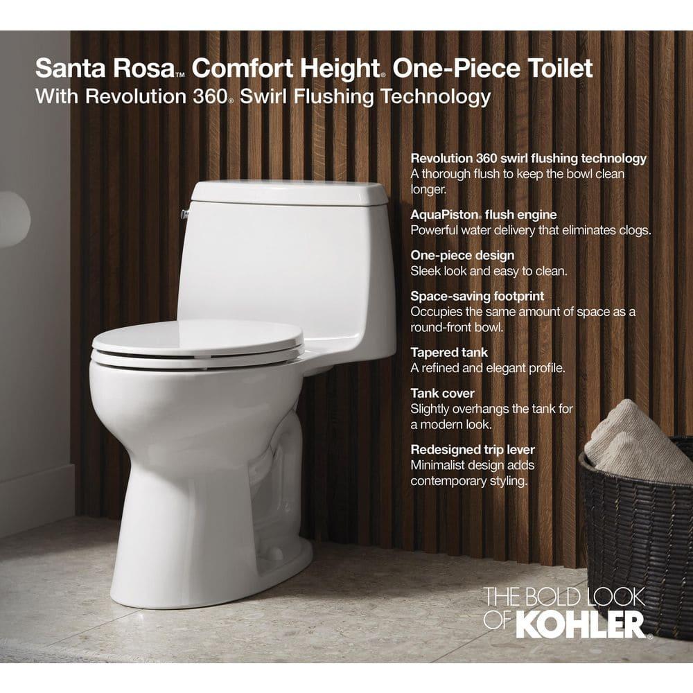 Santa Rosa™ 1.28 GPF Water Efficient Elongated One-Piece Toilet