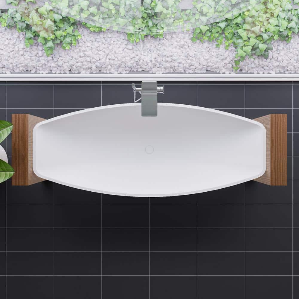 Alfi Brand HammockTub1-WM 78.75'' x 78.75'' Freestanding Soaking Acrylic Bathtub