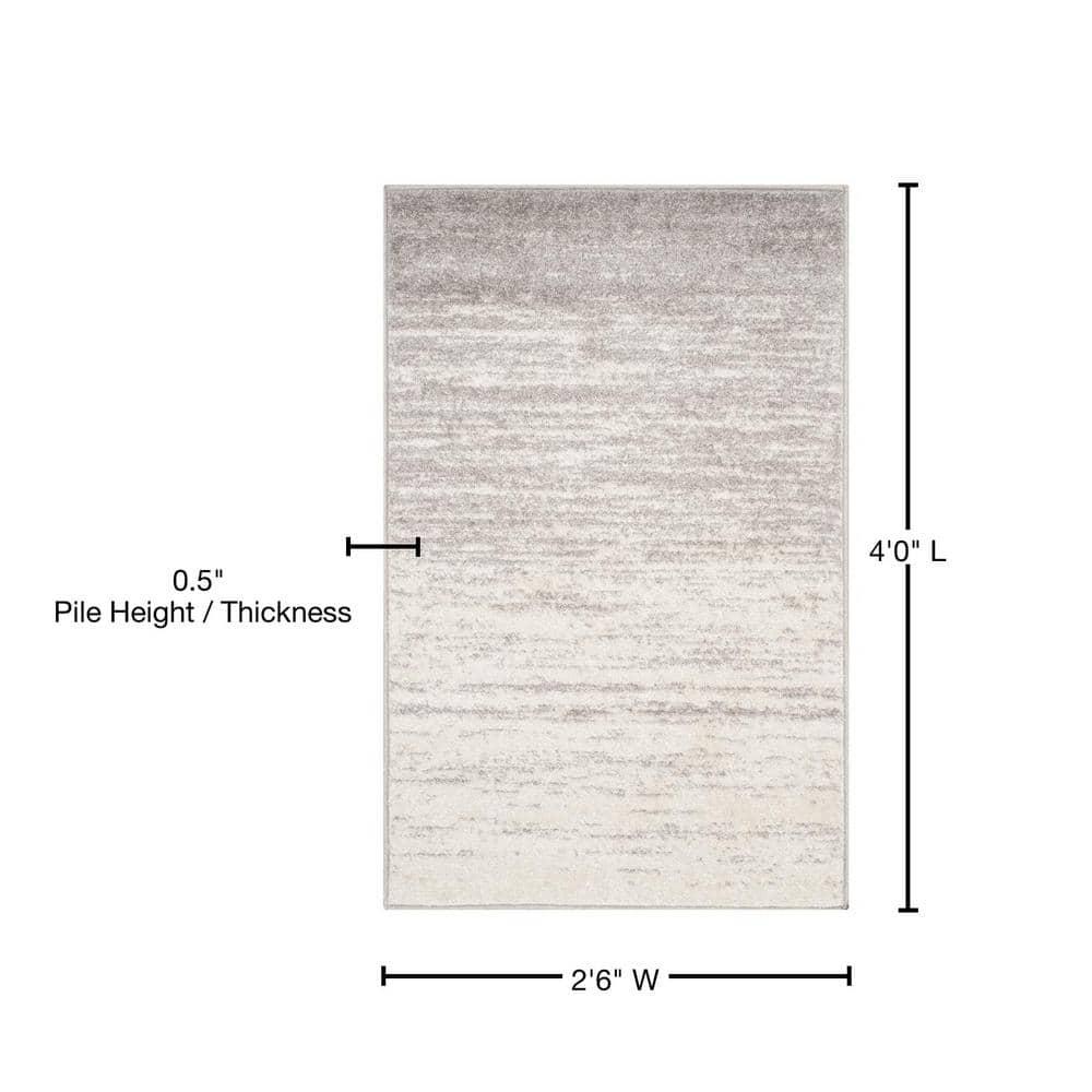 Adirondack ADR113 Machine Made Indoor Accent Rug - Ivory/Silver - 2'-6"x4' - Safavieh