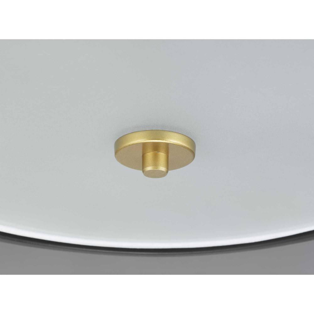 Progress Lighting Landree 3-Light Flush Mount, Black Finish, White Silk Shade