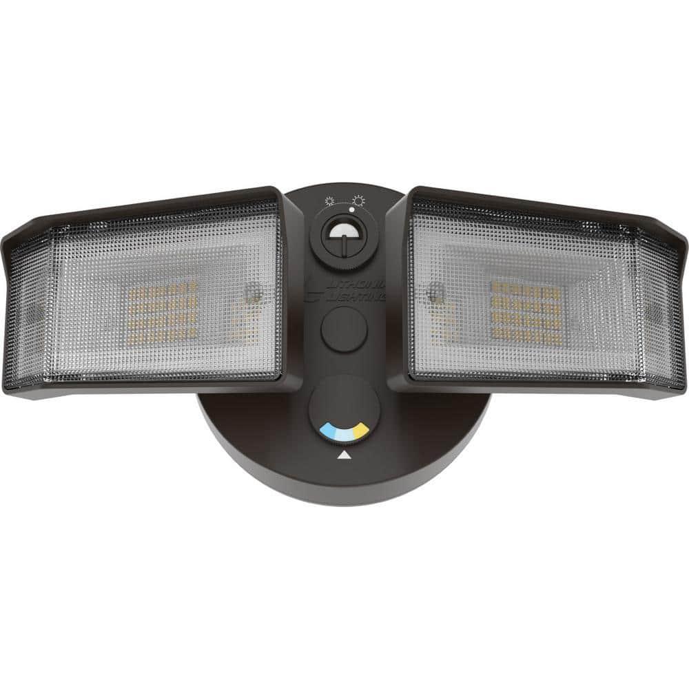 Lithonia Lighting 2 - Head Hardwired Dusk to Dawn Outdoor Security Flood Light