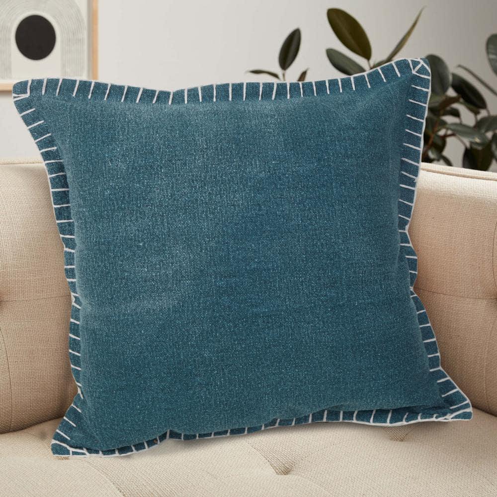Rajani Home Contemporary Solid Stonewashed Handmade Cotton Throw Pillow Set
