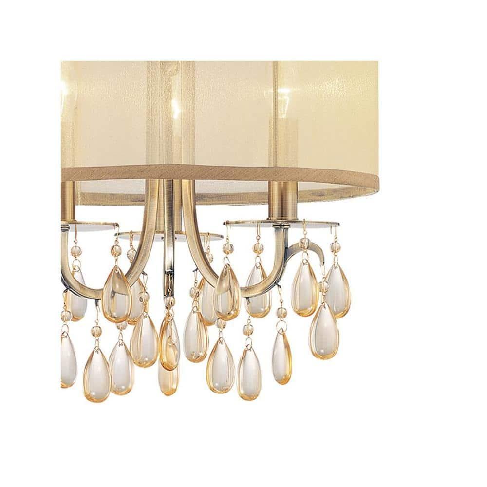 Crystorama Lighting Hampton 3 - Light Chandelier in  Antique Brass