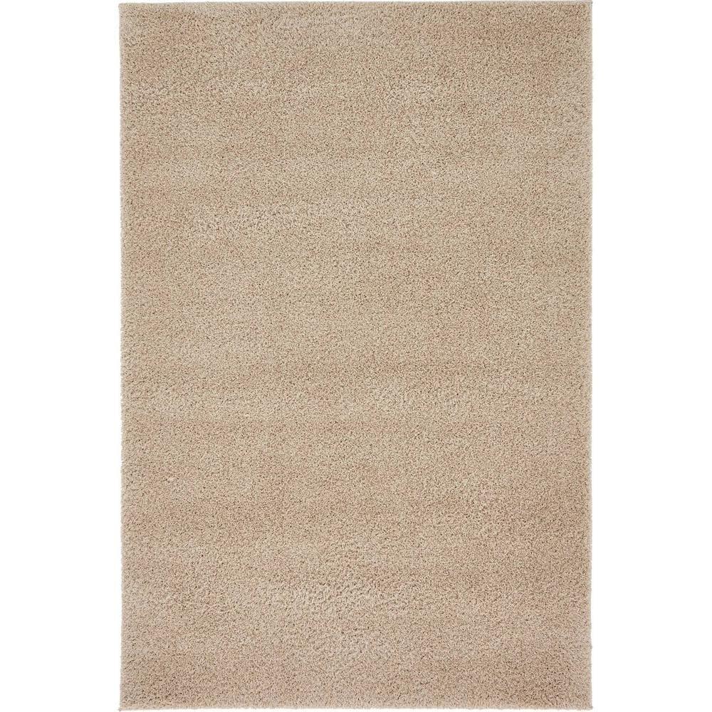 Unique Loom 4' 1 x 6' 1 Taupe Studio Solid Shag Sky Area Rug