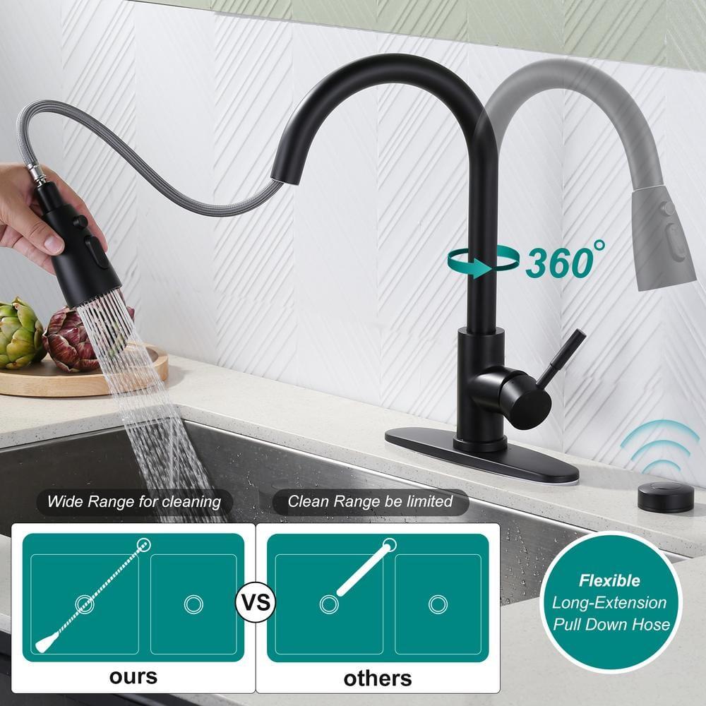 ARCORA ARCORA Stainless Steel  Single Handle Pull-Down Sprayer Kitchen Faucet Set with Touchless Sensor AR7100301B-DC