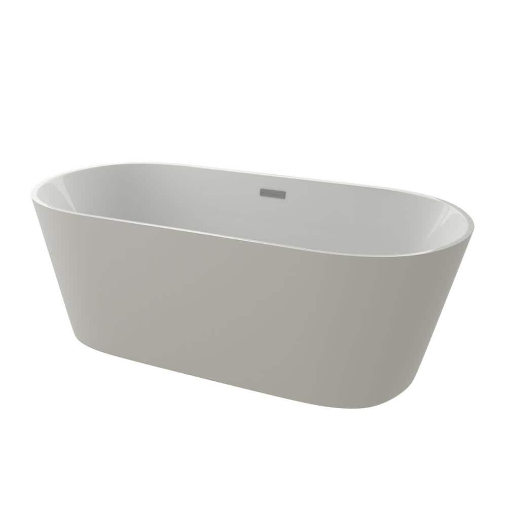 Contemporary-Modern 67'' x 32'' Freestanding Soaking Acrylic Bathtub
