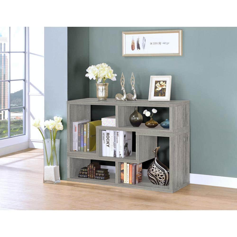 22" Velma Modular Bookcase & TV Stand: Stackable, Horizontal, Gray Driftwood - Coaster