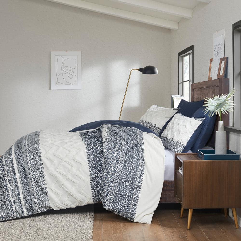 INK+IVY Mila Cotton Duvet Cover Set with Chenille Tufting