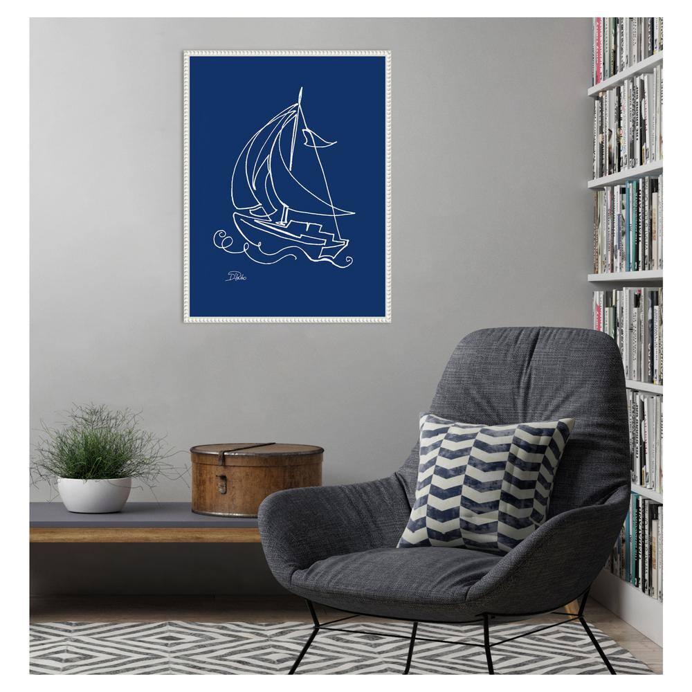 Amanti Art Little Sail On Blue by Patricia Pinto Canvas Wall Art Print Framed 23 x 30-in.