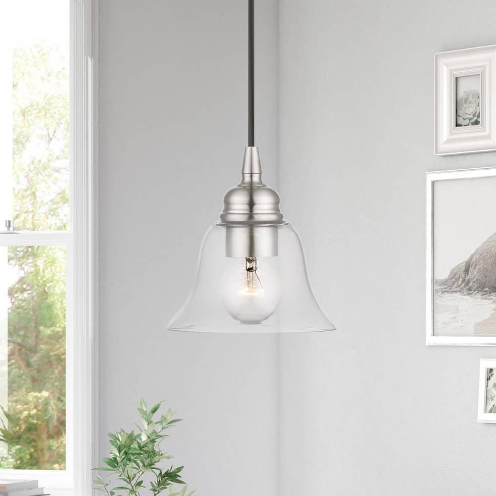 Livex Lighting Moreland 1 - Light Pendant in Brushed Nickel