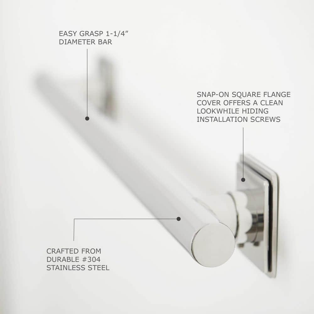 Coronado Modern Grab Bar with Square Flanges