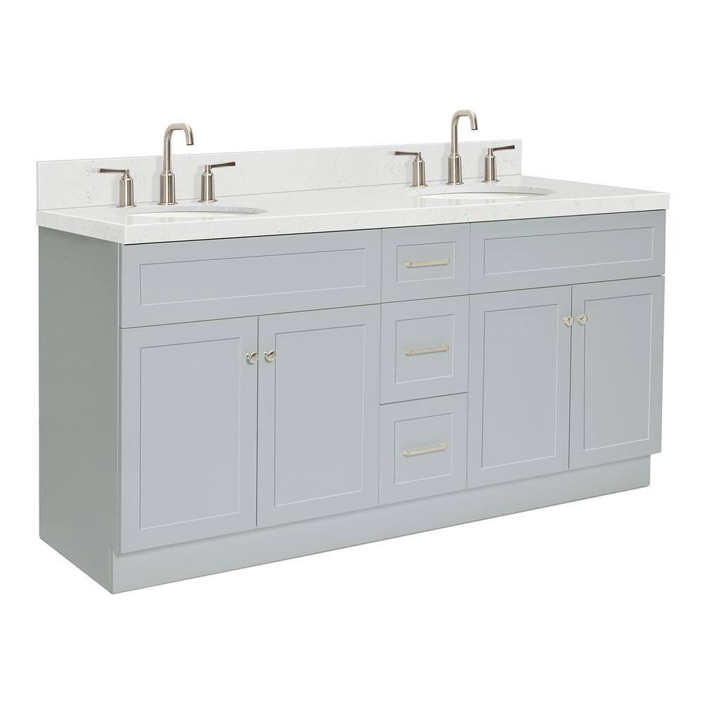 Ariel F072dcqovo Hamlet 72" Free Standing Double Basin Vanity Set - Grey