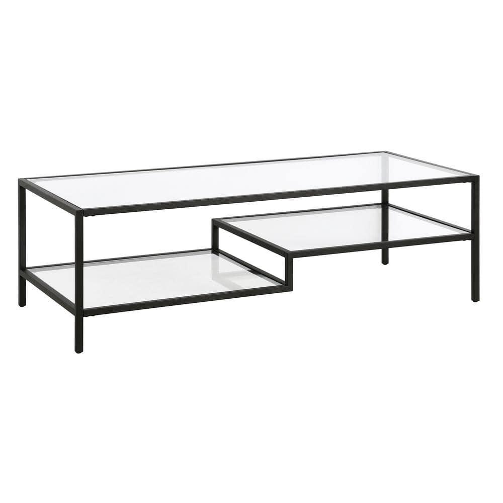 Evelyn&Zoe Lovett 54" Wide Rectangular Coffee Table in Blackened Bronze