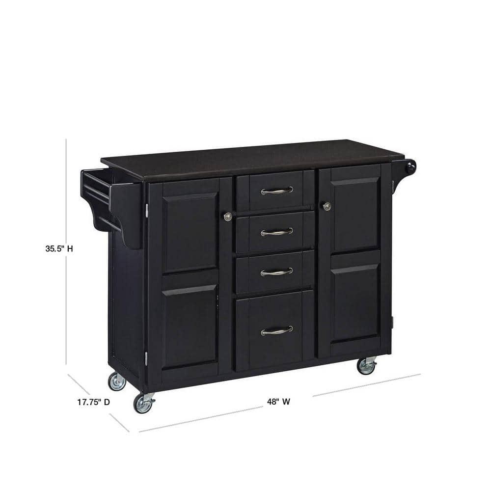 Homestyles Create-a-Cart Wood Kitchen Cart in Black