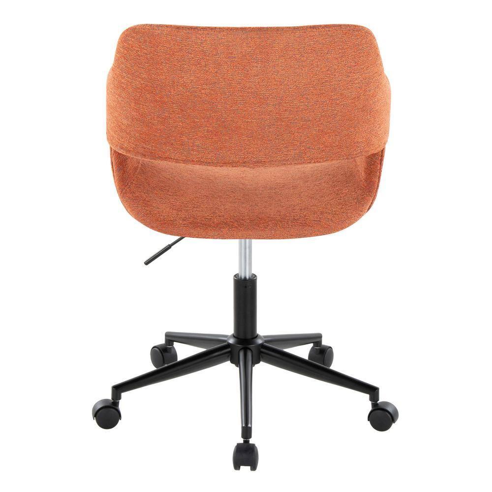LumiSource Black Metal, Orange Fabric Margarite Task Chair