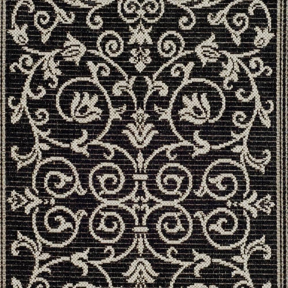 Courtyard CY2098 Power Loomed Indoor and Outdoor Runner Rug - Black/Sand - 2'3"x14' - Safavieh