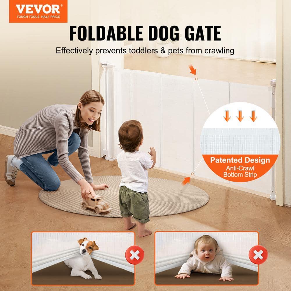 VEVOR VEVOR Retractable Gate Black Plastic Wall Mounted Pet Gate
