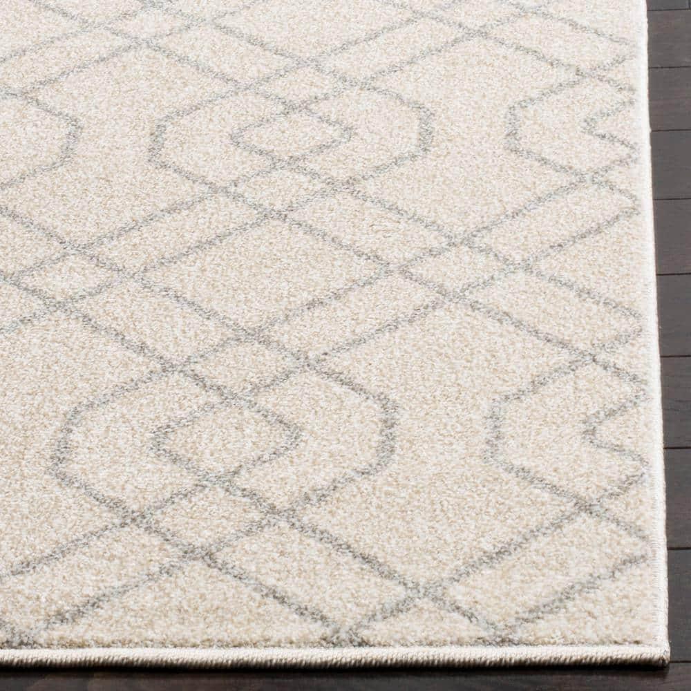 SAFAVIEH Amherst Roseann Geometric Area Rug, Ivory/Light Grey, 9' x 12'