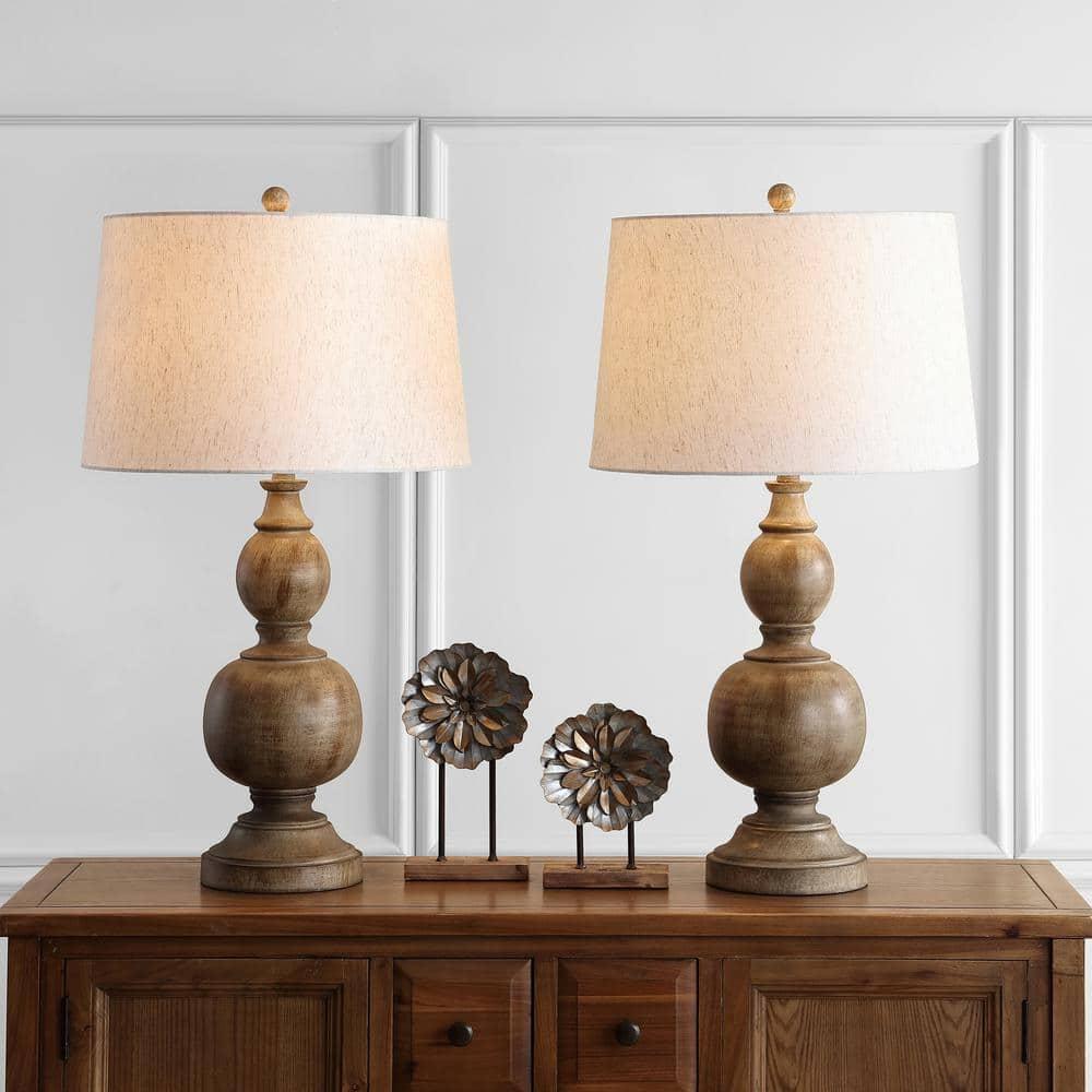 Safavieh Araceli 31.5 in. H Gourd Table Lamp, Brown, Set of 2