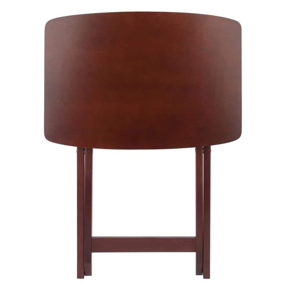 2pc Darlene Snack Table Set Walnut - Winsome: Portable, No Assembly Required, Space-Saving Design