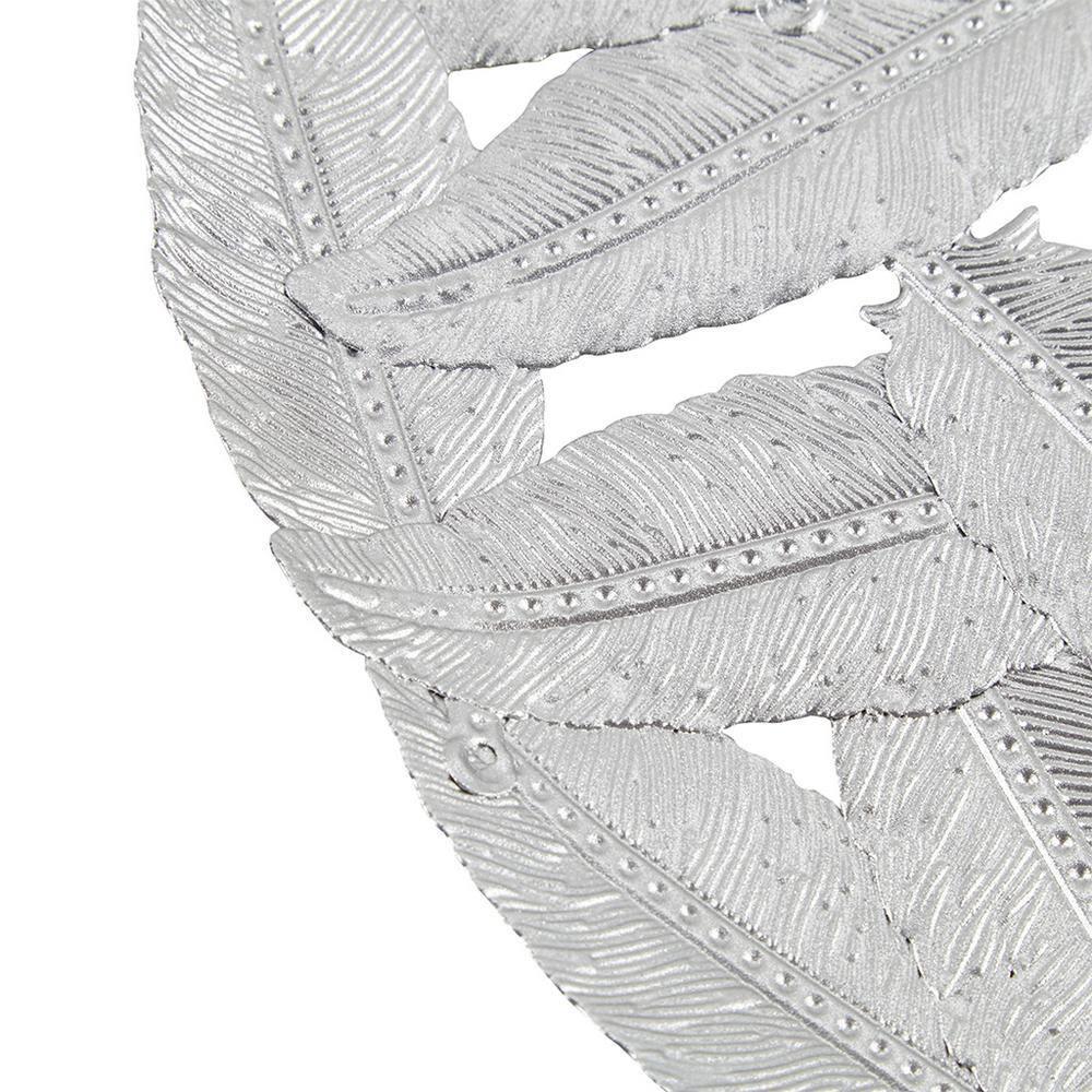 Dakota Fields Textured Feather 3-Piece Metal Disc Wall Decor Set