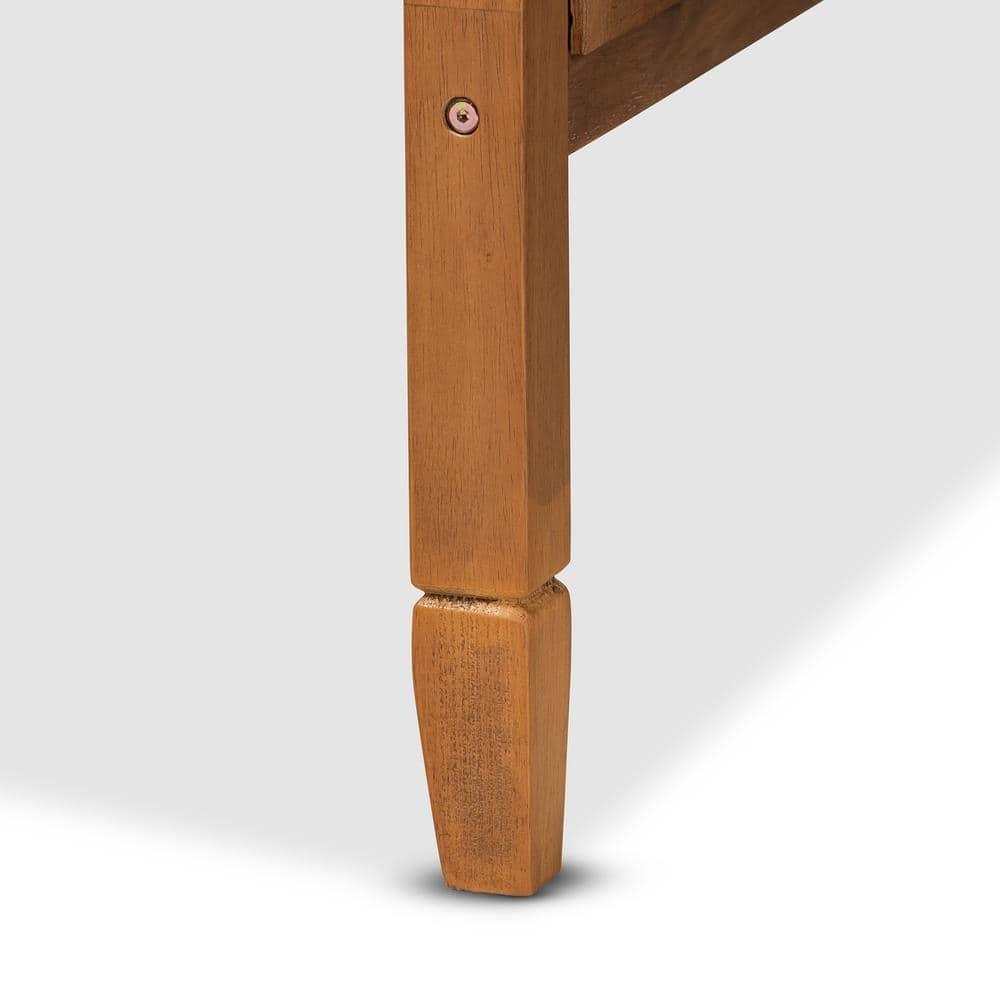 Baxton Studio Toveli Vintage French Inspired Ash Walnut Finished Wood and Synthetic Rattan Full Size Daybed