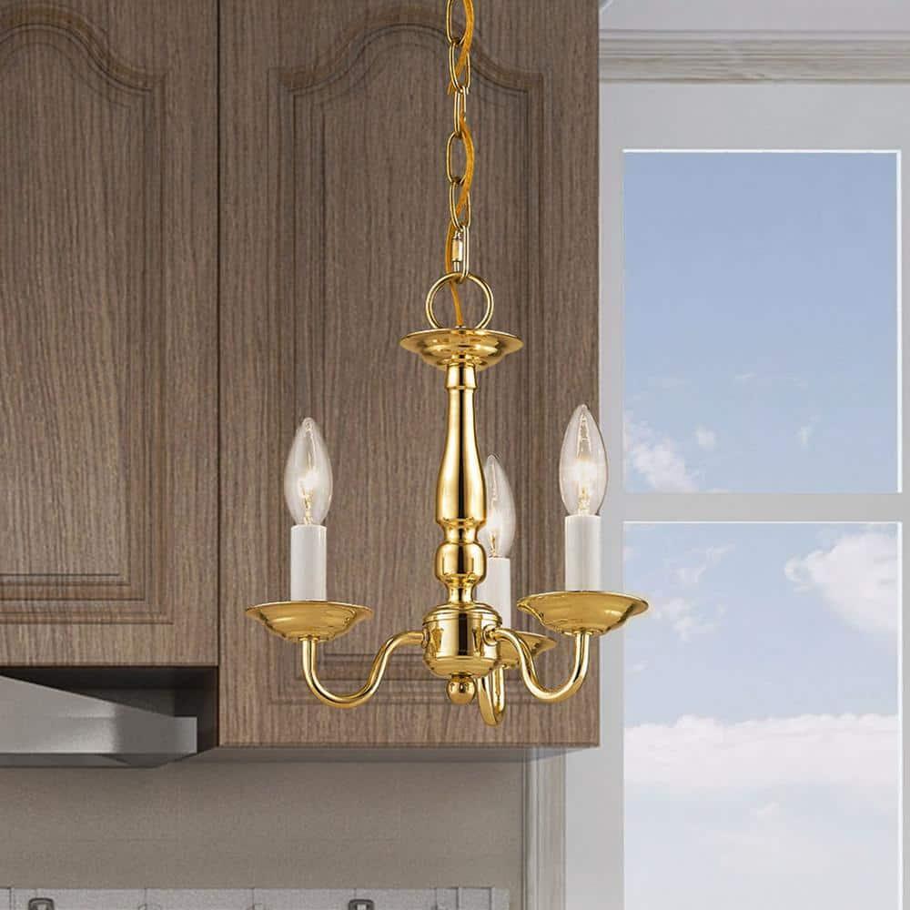 Livex Lighting Williamsburgh 3 - Light Chandelier in Polished Brass