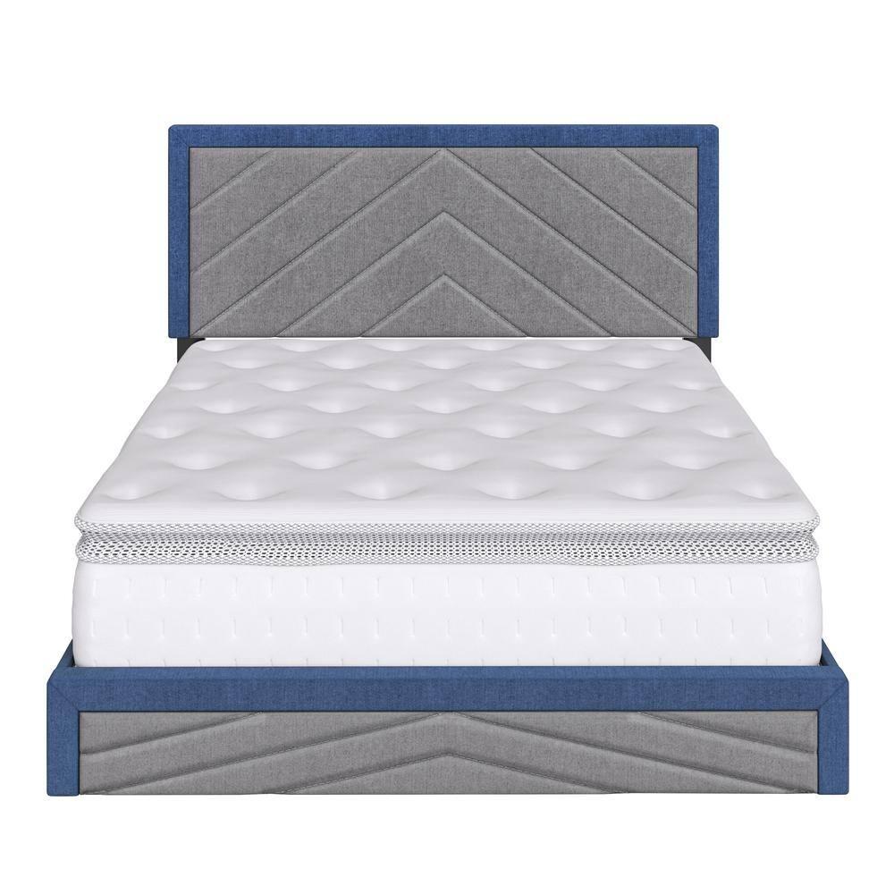 Boyd Sleep Barcelona Linen or Faux Leather Upholstered Platform Bed Frame with Adjustable Headboard, Heavy Duty Slat Support System, No Box Spring Required - Boyd Sleep