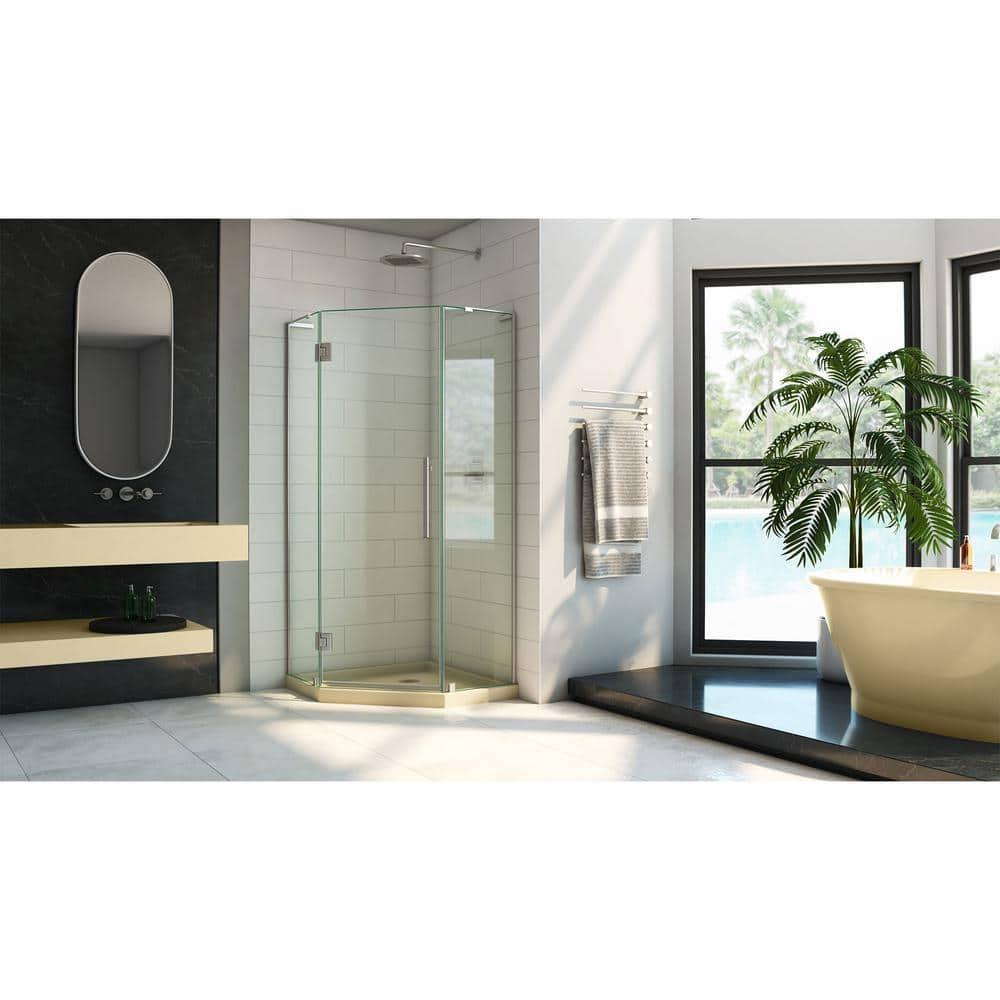 Prism Plus 38" W x 38" D x 74.75" H Frameless Neo-Angle Shower Enclosure with Base Included
