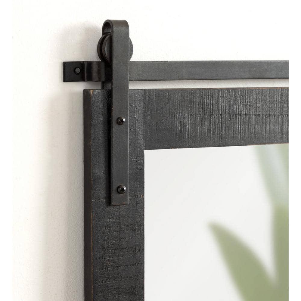 Kate & Laurel All Things Decor 26" x 39" Cates Rustic Wall Mirror Black: Modern Rectangle, No Assembly Required