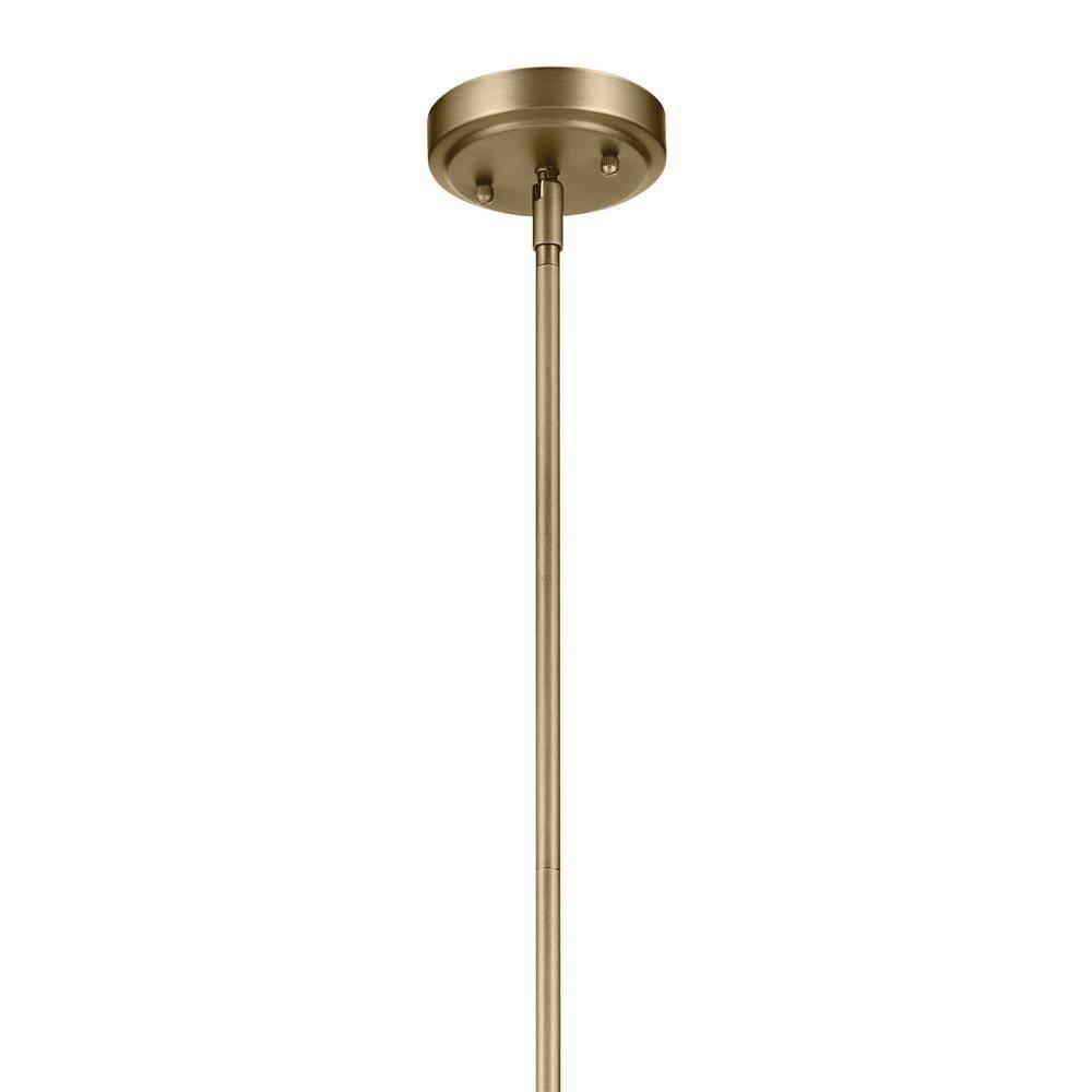 Natural Brass Mini Pendant with Clear Seeded Glass Shade