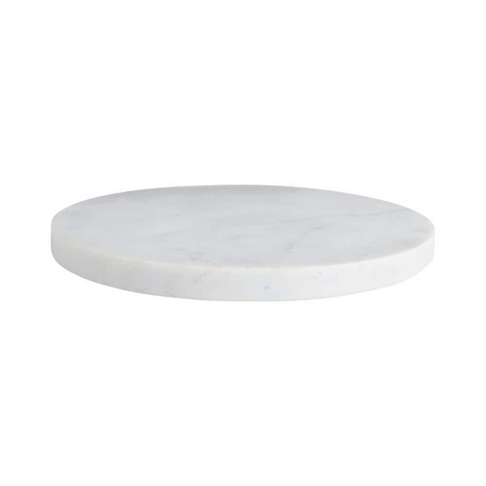 Creative Co-Op Round Marble Charcuterie or Cutting Board, White
