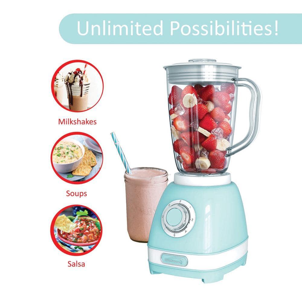 Brentwood 2-Speed Retro Blender with 50-Ounce Plastic Jar in Blue