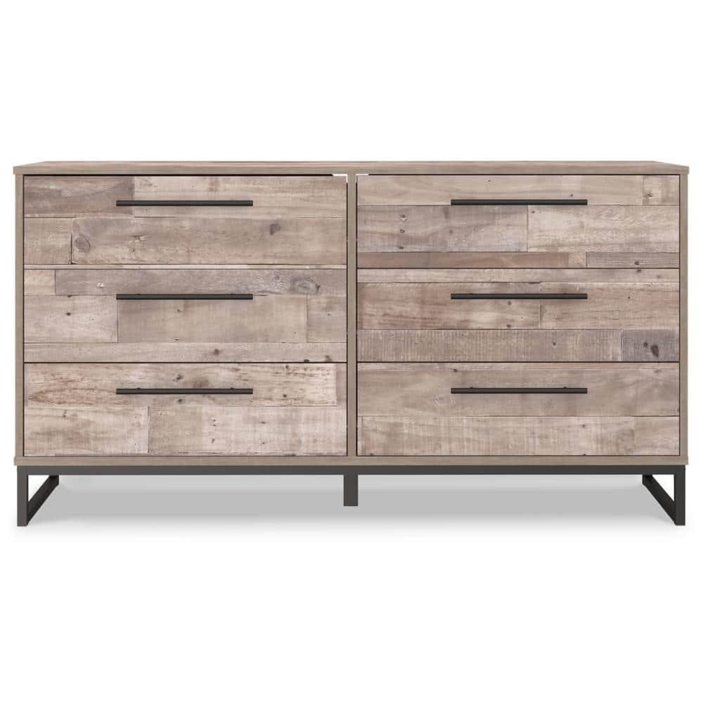 Signature Design by Ashley Casual Neilsville 6 Drawer Dresser, Whitewash